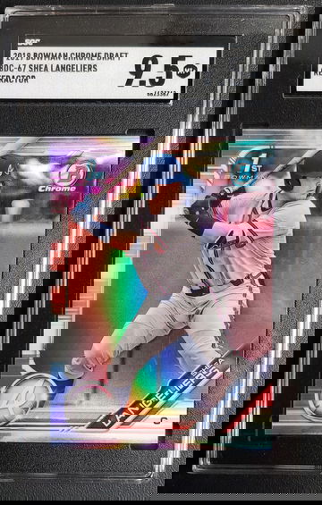 2019 BOWMAN CHROME REFRACTOR #BDC-67 SHEA LANGELIERS SGC 9.5 MINT+