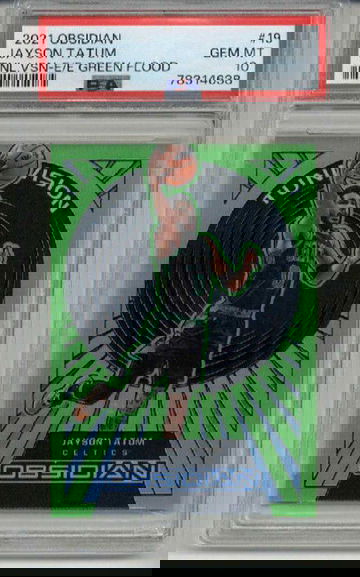 2021 PANINI OBSIDIAN TUNNEL VISION E/E GREEN FLOOD JAYSON TATUM PSA 10 LOW POP