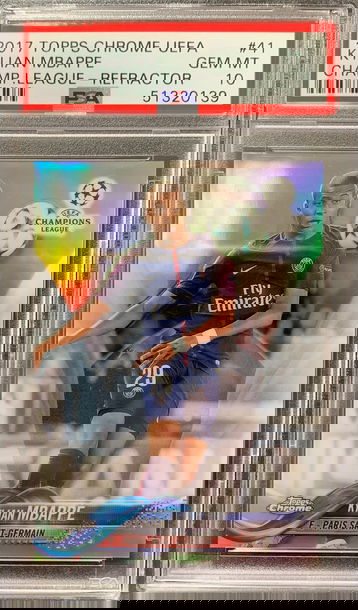 2017 Topps Chrome Kylian Mbappe Refractor #41 PSA 10