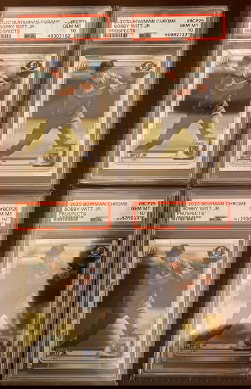 4x LOT BOBBY WITT JR 2020 BOWMAN CHROME PSA 10 