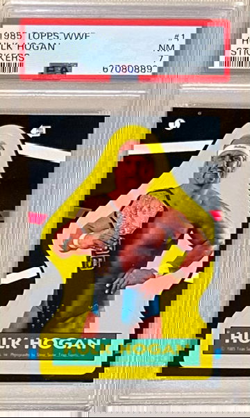 1985 Topps WWF Stickers #1 Hulk Hogan PSA 7