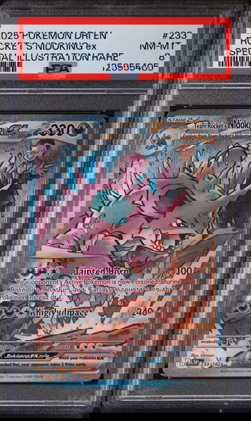 2025 Pokemon Destined Rivals Special Illustration Rare Team Rocket's Nidoking Ex #233 PSA 8