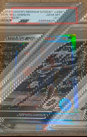 2019-20 NBA Hoops Premium Stock Zion Williamson Silver Prizm Rookie PSA 10 RC 🔥