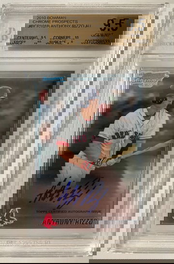 2010 Bowman Anthony Rizzo #BCP101 BGS 9.5 Auto 10 (Slab is Clean Black Marks are from the Scanner)