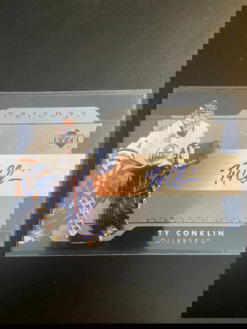 2005-06 Upper Deck Trilogy Scripts One Auto Ty Conklin