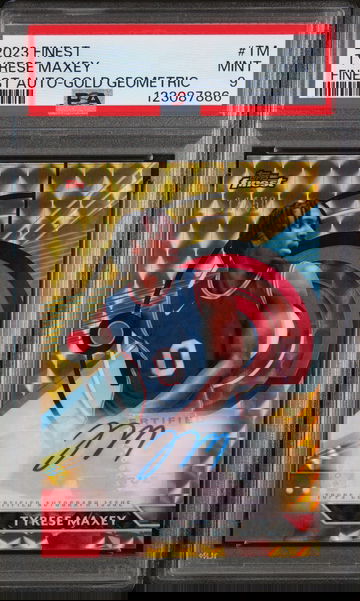 2023 Topps Finest Finest Autographs Gold Geometric Tyrese Maxey #TM /50 PSA 9