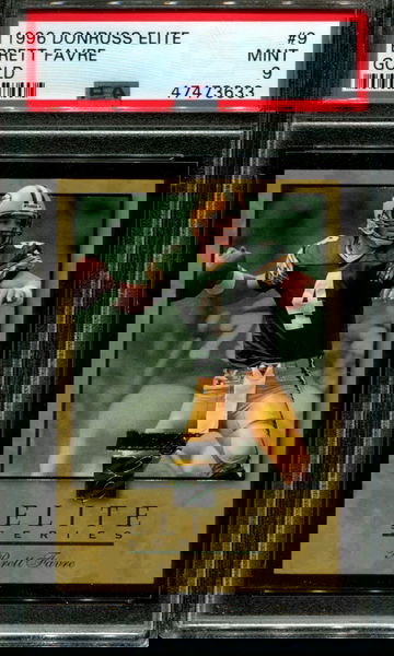 1996 Donruss Elite #9 Gold /2000 Brett Favre PSA 9