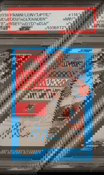 2018 Contenders Optic Shai Gilgeous-Alexander Blue Ticket Auto /49 RC PSA 9 MINT