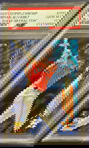 2020 Topps Chrome Yordan Alvarez ROOKIE RC PSA 10 RC GEM MINT Blue Wave Refractor /75 Astros #200 POP 9 🔥🔥