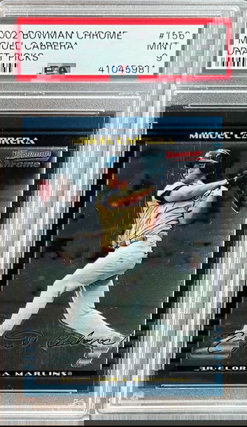 2002 Bowman Chrome Draft Picks Miguel Cabrera PSA 9