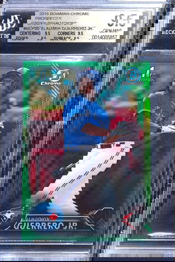 VLADIMIR GUERRERO JR 2016 BOWMAN CHROME GREEN REFRACTOR /99 BGS 9.5 POP 2
