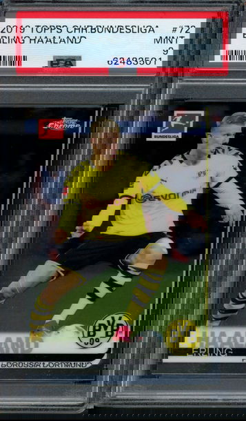 2019 Topps Chrome Erling Haaland Rookie #72 PSA Mint 9