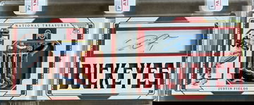 2021 Justin Fields National Treasures Booklet Patch Auto 10/10