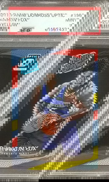 De'Aaron Fox 2017 Donruss Optic  Red/Yellow Rated Rookie RC PSA 9 Mint