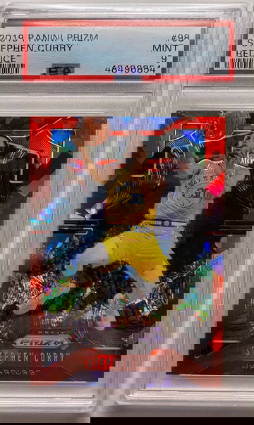 2019 Panini Prizm #98 Stephen Curry Red Ice PSA 9