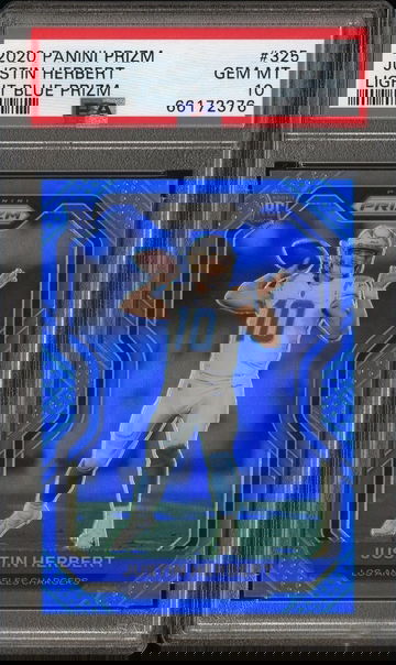 2020 Justin Herbert Light Blue Prizm PSA 10 #325 ROOKIE RC