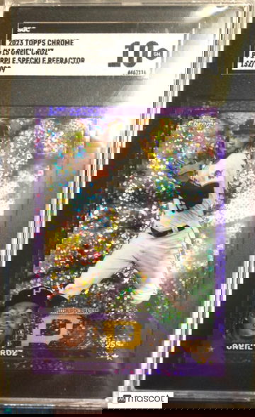 2023 Topps Chrome ONEIL CRUZ PURPLE SPECKLE REFRACTOR RC /299 SGC 10 Gem Mint