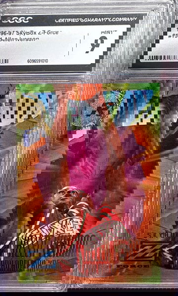 1996-97 SkyBox Z-Force Rookie Lot — Kobe Bryant #142 (CGC 8) & Allen Iverson #151 (CGC 9