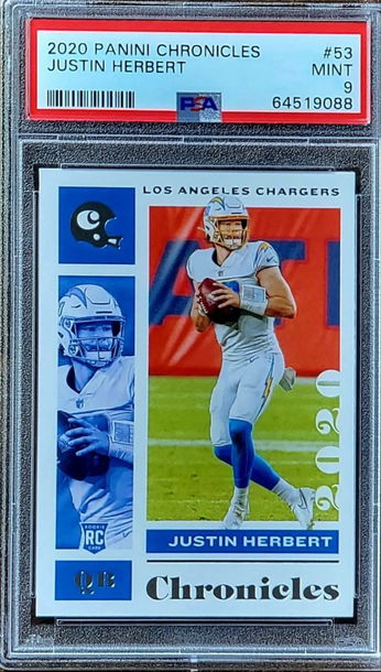 2020 SP JUSTIN HERBERT Panini Chronicles PSA 9 POP 12 Rookie RC #53
