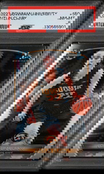 2022 Bowman Chrome University Caitlin Clark #50 PSA 8