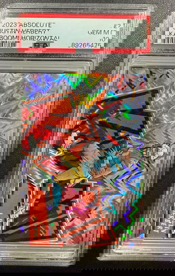 2023 Absolute Justin Herbert Kaboom Psa 9 Mint Read Description