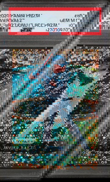 2020 Panini Prizm Brilliance Bronze Donut Circles Prizm Javier Baez #B5 /25 PSA 10