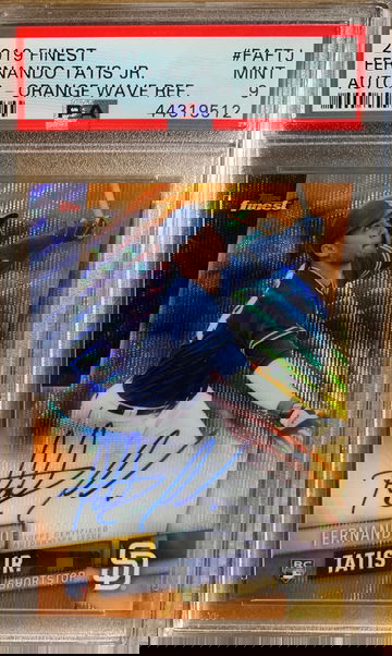 2019 Finest Fernando Tatis Jr. Orange Wave Refractor Auto PSA 9