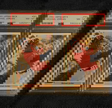 2X Lot 1991 Upper Deck Michael Jordan SP1 PSA 8