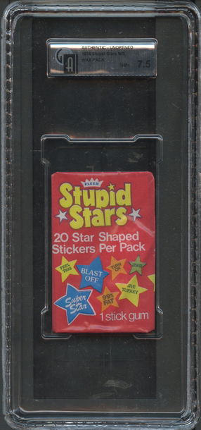 1976 Fleer Stupid Stars Wax Pack GAI 7.5 NM+