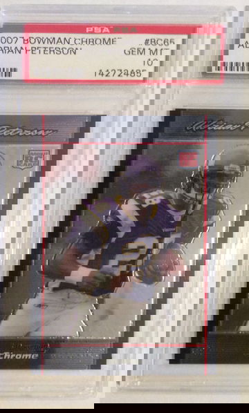 2007 Bowman Chrome #BC65 Adrian Peterson Rookie Rc PSA 10 GEM MINT 