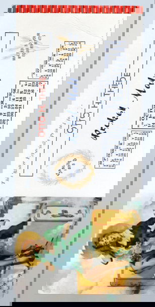 1956 Non Sport Ink/Business Blotter Mutoscope Exhibit Supply Gil Elvgren "Welcome Travelor"