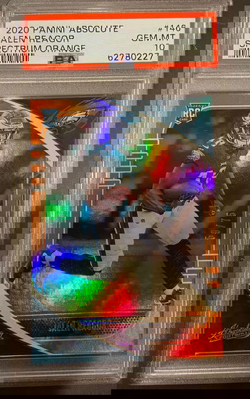 2020 Panini Illusions Jalen Raeger Orange Spectrum #/75 PSA 10 Gem Mimt Rookie RC Eagles