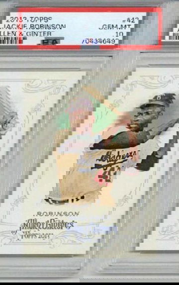 2013 TOPPS ALLEN & GINTER #42 JACKIE ROBINSON CARD DODGERS PSA 10 LOW POP