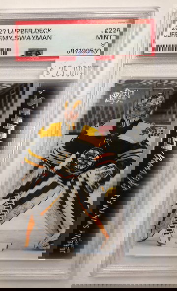 2021 Upper Deck Jeremy Swayman PSA 9