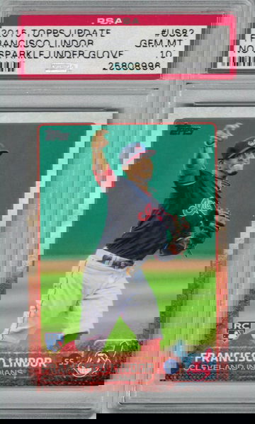 2015 Topps Update No Sparkle Under Glove Francisco Lindor RC PSA 10 Gem-Mint