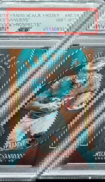 2019 Panini Black Friday Rookies & Prospects #RC18 Miles Sanders Rookie RC Philadelphia Eagles PSA 8