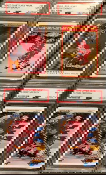 SERGEI FEDEROV RC INVESTMENT LOT: 2 PSA9 UPPDER DECK YOUNG GUNS  + PSA9 RED ARMY + PSA9 PREMIER *SHIPS FROM CANADA*