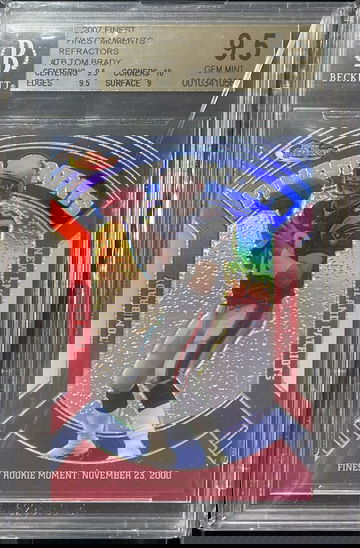 TOM BRADY 2007 TOPPS FINEST #TB FINEST MOMENTS Silver REFRACTOR BGS 9.5 W/ 10