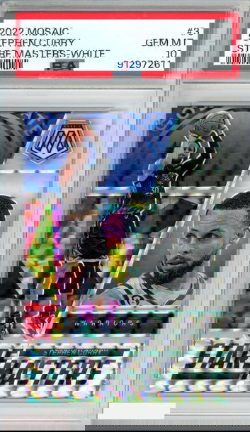 2022 PANINI MOSAIC STARE MASTERS STEPHEN CURRY #3 WHITE 19 OF 25 PSA 10 GEM MT