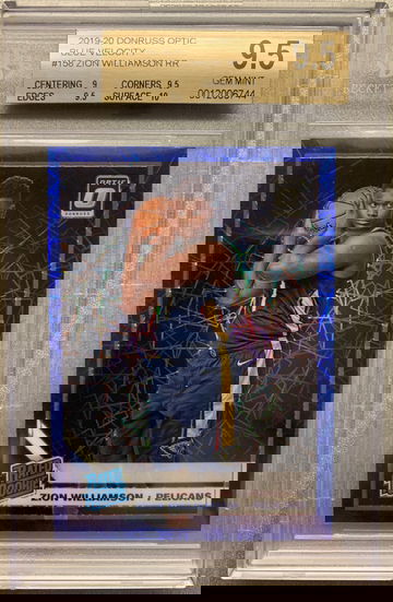 ZION WILLIAMSON BLUE VELOCITY PRIZM BGS 9.5 GEM MINT w/10 