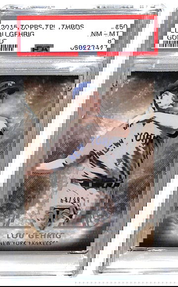 2015 Topps Triple Threads Lou Gehrig Gold PSA 8 POP 1 HOF New York Yankees MLB