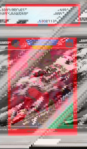 1989 PRO SET BARRY SANDERS #494 ROOKIE HOF DETROIT LIONS RC PSA 9 MINT