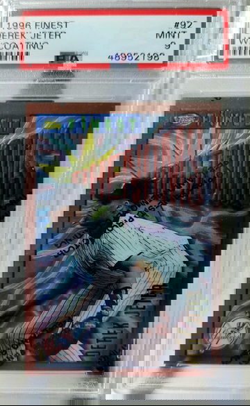 1996 topps finest derek jeter phenoms with plastic coating #92 psa 10#92 