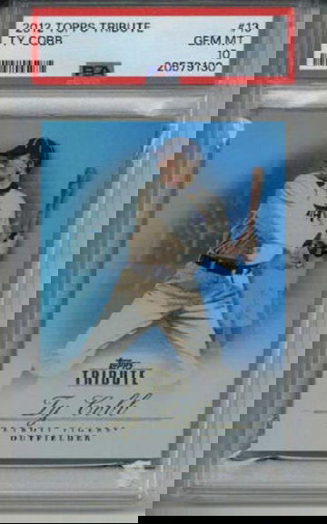 2012 TOPPS TRIBUTE #13 TY COBB CARD DETROIT TIGERS PSA 10 LOW POP