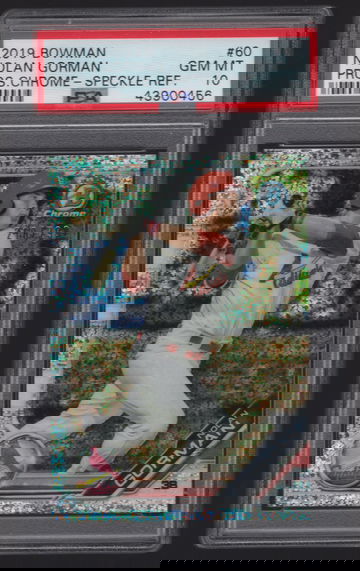 2019 Bowman Prospects Chrome Nolan Gorman Speckle Refactor PSA 10