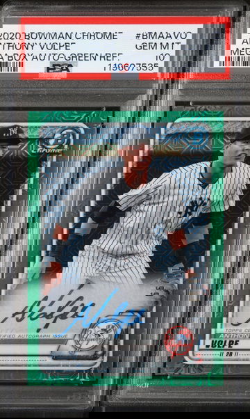 2020 Bowman Chrome Mega Box Green Ref. Anthony Volpe #BMA-AVO Auto /99 PSA 10