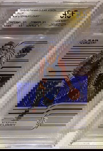 2015 panini clear vision blue #34 stephen curry /149 bgs 9.5 low pop