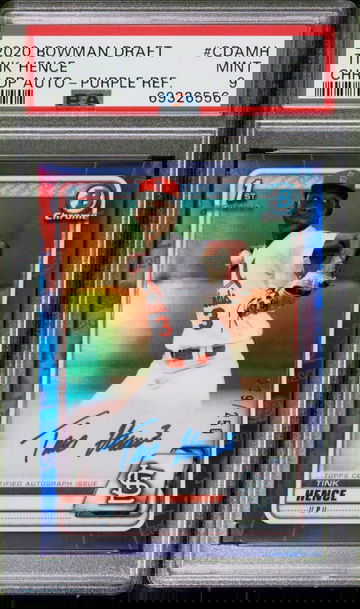 Tink Hence - 2020 Bowman Chrome Draft Picks - Purple Refractor 29/250 - PSA 9