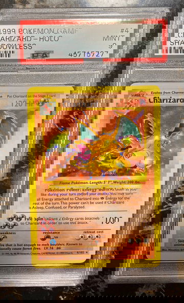 1999 Pokémon charizard holo shadowless psa 9 #4