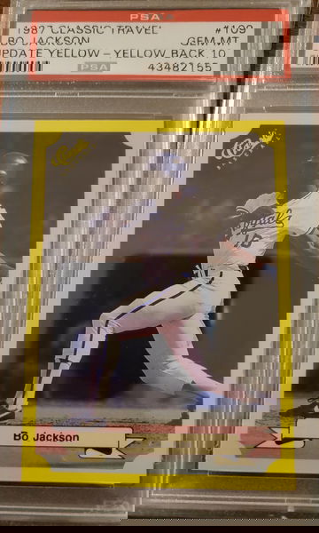 1987 Classic Bo Jackson rc yellow back psa 10